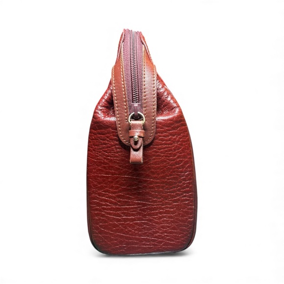 Nina Ricci Vintage Structured Leather Satchel – Rich Red Pebbled Leather - Picture 4 of 11